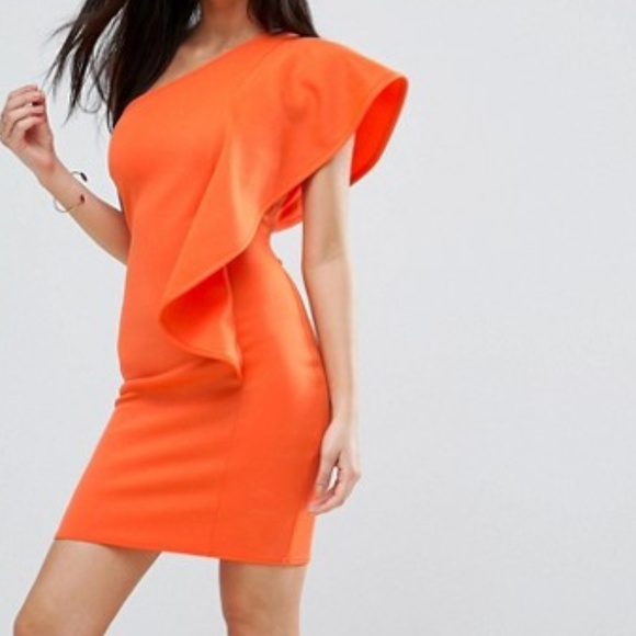 Club L Dresses Asos Club L One Shoulder Ruffle Dress Poshmark